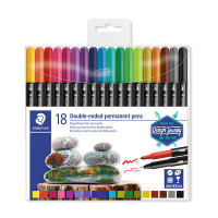Staedtler marqueur permanent à double pointe assorti 18 pièces (0,5 - 3 mm ogive) 209662