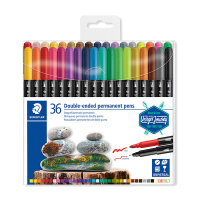 Staedtler marqueur permanent à double pointe assortiment de 36 pièces (0,5 - 3 mm ogive) 209663