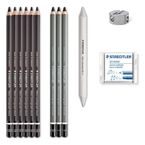 Staedtler mixed set de crayons fusain 209642 - 2