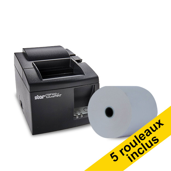 Star TSP143IIU+ imprimante tickets de caisse avec 5 rouleaux de caisse Blue4est 80x80x12 - noir 081053 - 1