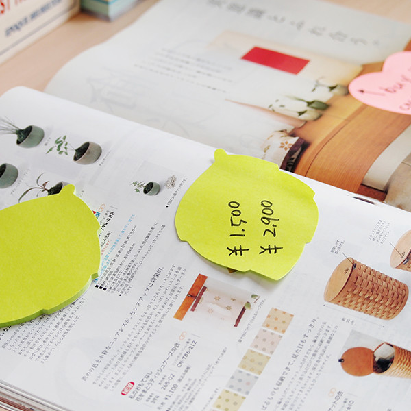 Stick'n Die-Cut notes form feuille 70 x 70 mm (50 feuilles) - vert fluo 201843 - 2