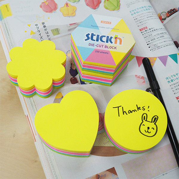 Stick'n Die-Cut notes forme cœur 61 x 70 mm (250 feuilles) - couleurs fluo 201848 - 4