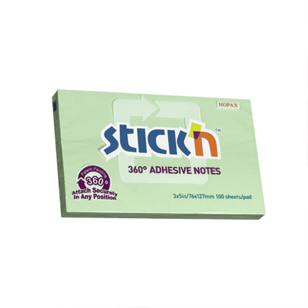 Stick'n bloc-notes bord adhésif 360 degrés 76 x 127 mm (100 feuilles) - vert 201852 - 1