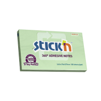 Stick'n bloc-notes bord adhésif 360 degrés 76 x 127 mm (100 feuilles) - vert 201852