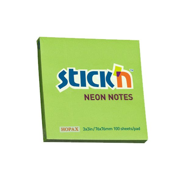 Stick'n notes 76 x 76 mm - vert fluo 201717 - 1