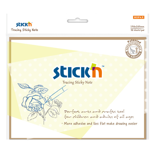 Stick'n notes autocollantes 150 x 203 mm (30 feuilles) - transparent 400896 - 1