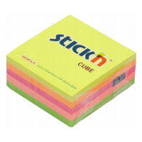 Stick'n notes autocollantes bloc cube mini 51 x 51 mm - assortiment fluo 201741