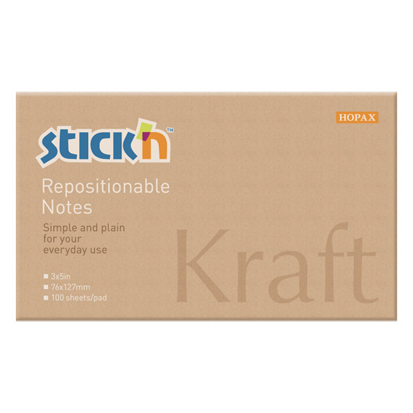 Stick'n notes autocollantes kraft 76 x 127 mm 400884 - 1
