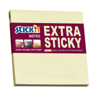 Stick'n notes extra collantes 76 x 76 mm (90 feuilles) - jaune pastel 201761