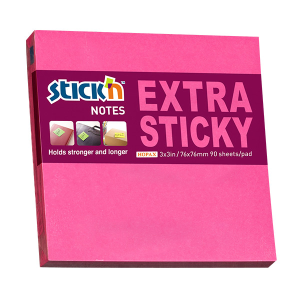 Stick'n notes extra collantes 76 x 76 mm (90 feuilles) - magenta 201763 - 1