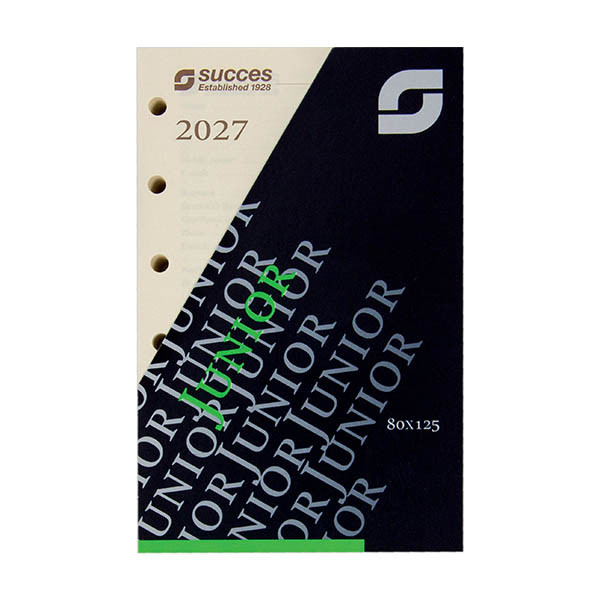 Succes Junior 2027 recharge pour agenda journalier (1 jour par page) plages horaires de 30 minutes  4 langues  papier crème 440350 - 1