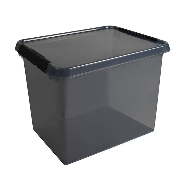 Sunware Comfort Line boîte de rangement transparente 52 litres - gris/noir 200475 - 1