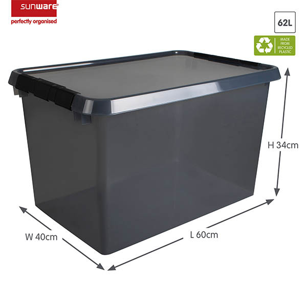 Sunware Comfort Line boîte de rangement transparente 62 litres - gris/noir 200478 - 2