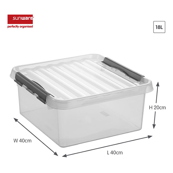 Sunware Q-line boîte de rangement transparente 18 litres 216540 - 2