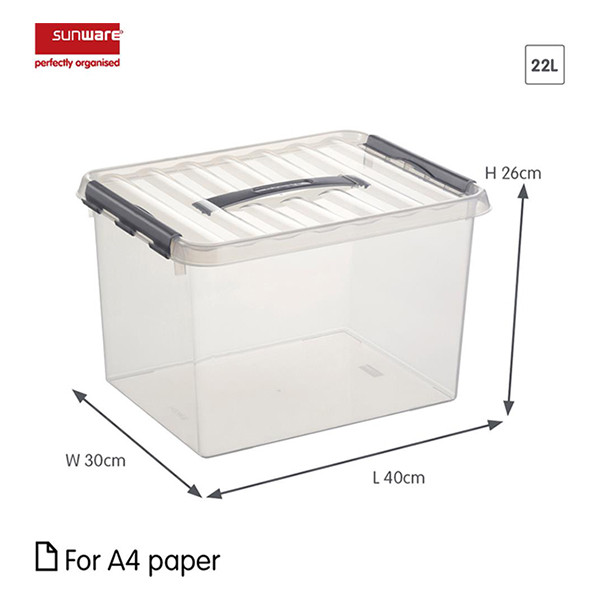 Sunware Q-line boîte de rangement transparente 22 litres 216532 - 2