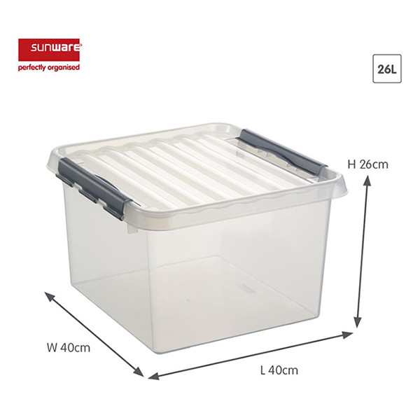 Sunware Q-line boîte de rangement transparente 26 litres 216541 - 2