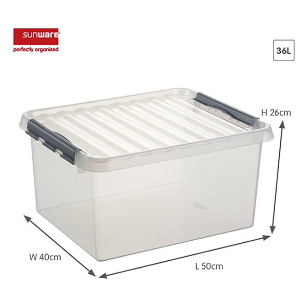 Sunware Q-line boîte de rangement transparente 36 litres 216536 - 2