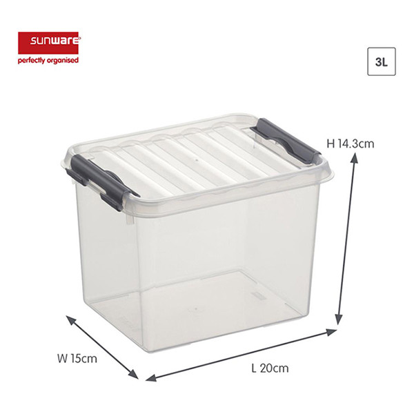 Sunware Q-line boîte de rangement transparente 3 litres 216527 - 2