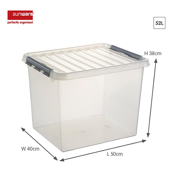 Sunware Q-line boîte de rangement transparente 52 litres 216537 - 2
