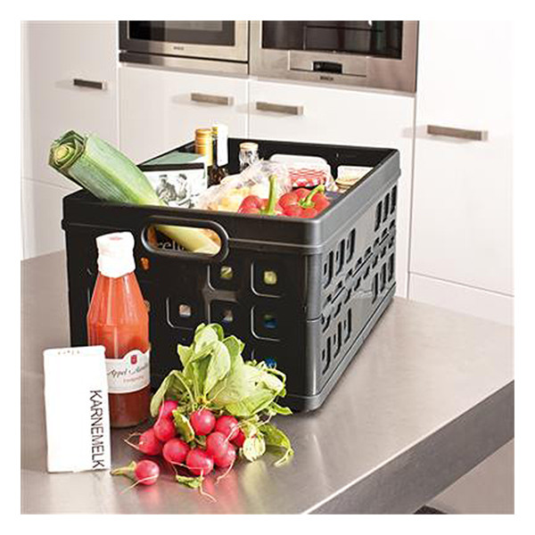 Sunware Square caisse pliante 32 litres - noir 216546 - 3