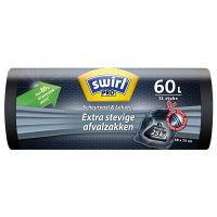 Offre : 8x Swirl sacs-poubelle PRO extra robustes 60 litres (12 pièces) SSW00103