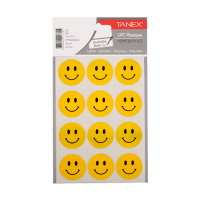 Tanex Smiling Face autocollants grands (2 x 12 pièces) - jaune 404127