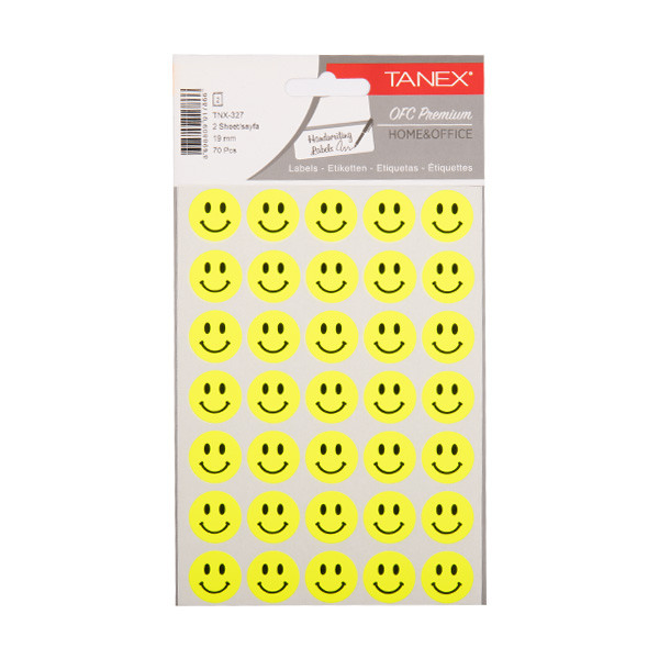 Tanex Smiling Face autocollants petits (2 x 35 pièces) - jaune fluo 404133 - 1