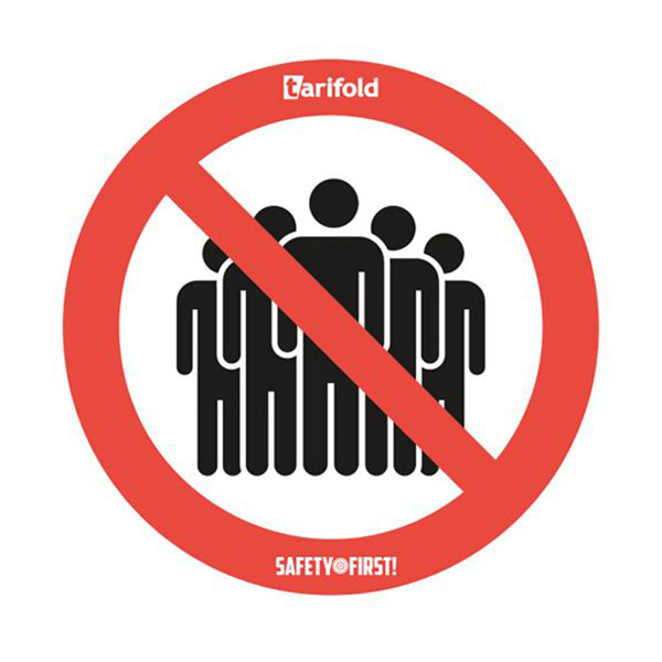 Tarifold autocollant de sol "interdiction de rassemblement" (2 pièces) 400688 - 1