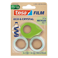 Tesa Eco & Crystal ruban adhésif 19 mm x 10 m (2 rouleaux) + dévidoir 203386