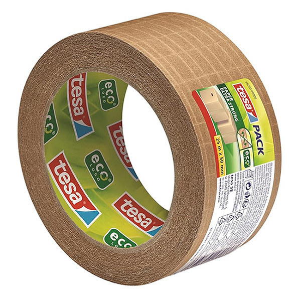 Tesa Eco Ultra Strong ruban d'emballage papier 50 mm x 25 m (1 rouleau) - marron 203382 - 5