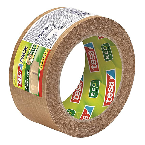 Tesa Eco Ultra Strong ruban d'emballage papier 50 mm x 25 m (1 rouleau) - marron 203382 - 3