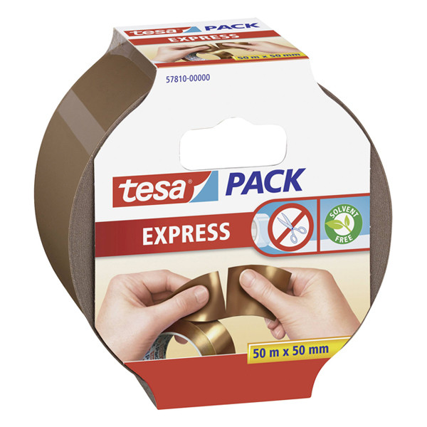 Tesa Express ruban d'emballage déchirable à la main marron 50 mm x 50 m (1 rouleau) 202379 - 1