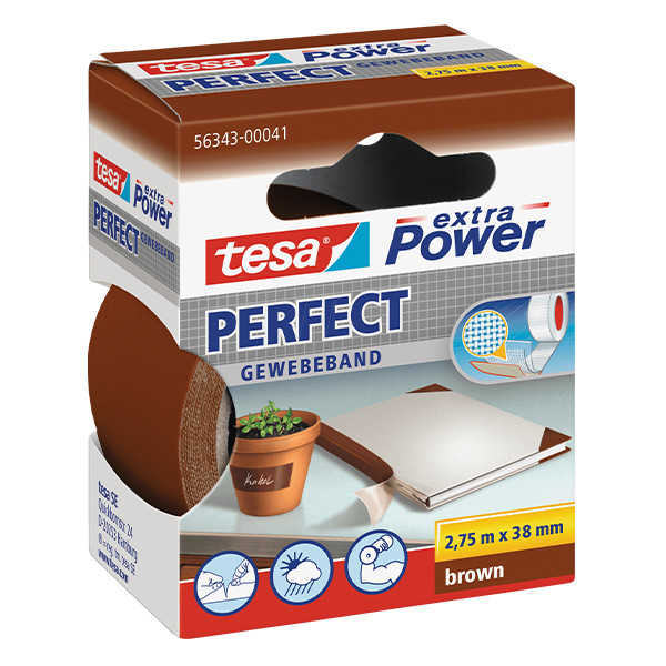 Tesa Extra Power Perfect ruban adhésif textile 38 mm x 2,75 m - marron 202375 - 1