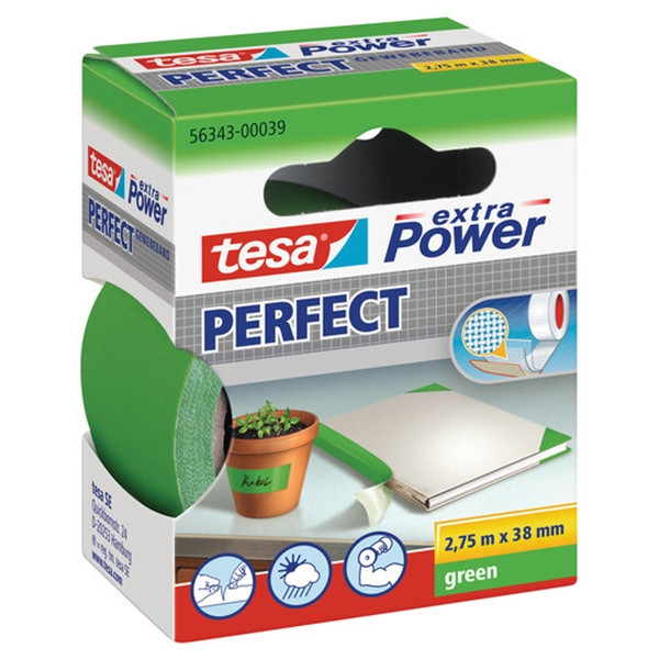 Tesa Extra Power Perfect ruban adhésif textile 38 mm x 2,75 m - vert 202284 - 1