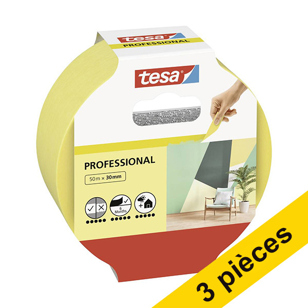 Offre : 3x Tesa Professional ruban de masquage 30 mm x 50 m 202403 - 1