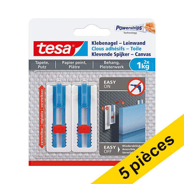 Offre : 5x Tesa clous adhésifs pour surfaces sensibles 1 kg (2 pièces) 203344 - 1