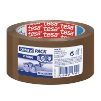 Tesa Pack Strong ruban adhésif d'emballage 50 mm x 66 m (1 rouleau) - marron 202331