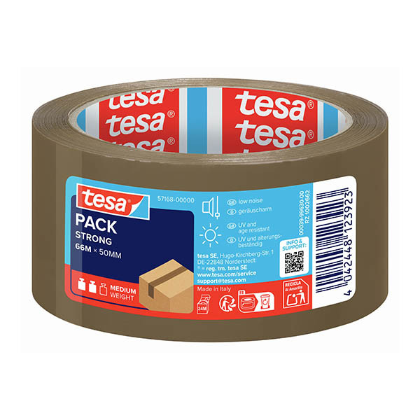 Tesa Pack Strong ruban adhésif d'emballage 50 mm x 66 m (1 rouleau) - marron 202331 - 1