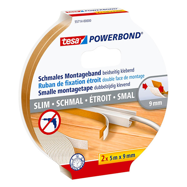 Tesa Powerbond Small ruban adhésif double face 9 mm x 5 m (2 pièces) 203380 - 1