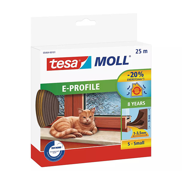 Tesa TesaMoll Classic E-profile joint d'isolation 25 m x 9 mm - marron 203309 - 1