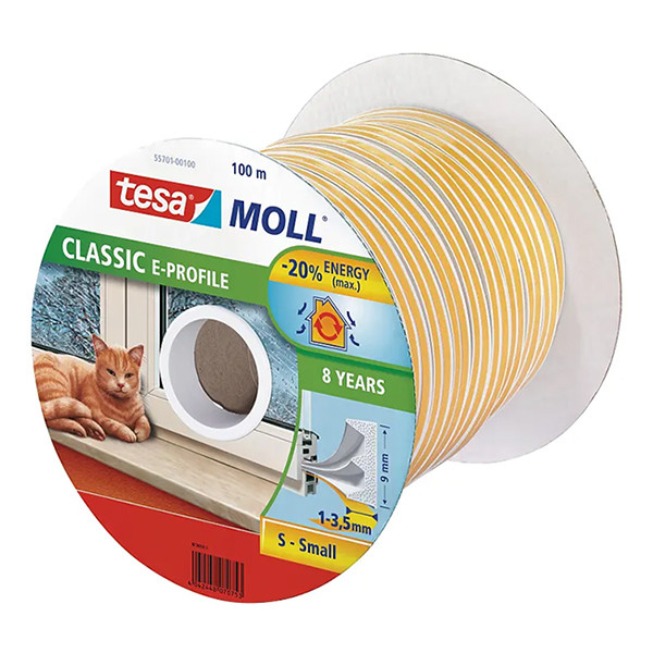 Tesa TesaMoll Classic E-profile joint d'isolation 6 m x 9 mm - blanc 203306 - 2