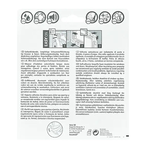 Tesa TesaMoll Standard I-profile joint d'isolation 6 m x 9 mm - marron 203315 - 2