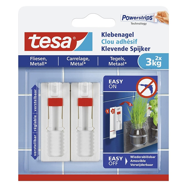 Tesa clous adhésifs ajustables pour carrelage et métal 3 kg (2 clous) 202298 - 1