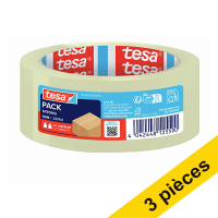 Tesa lot de 3 rubans adhésifs/d'emballage transparents 38 mm x 66 m (3 rouleaux) 202361