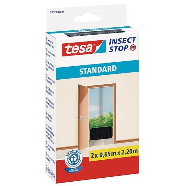 Tesa moustiquaire Insect Stop pour porte standard 2 x (65 x 220 cm) - noir STE00022 - 1