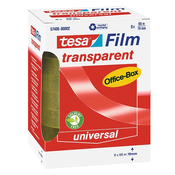 Tesa ruban adhésif transparent 19 mm x 66 m (8 rouleaux) 202252 - 1