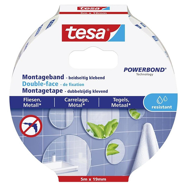 Tesa ruban de fixation double-face pour carrelage & métal pièces humides 19 mm x 5 m 202321 - 1
