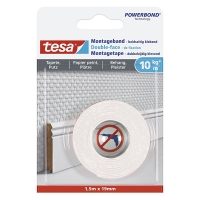 Tesa ruban de fixation double-face pour surfaces sensibles 19 mm x 1,5 m 202318