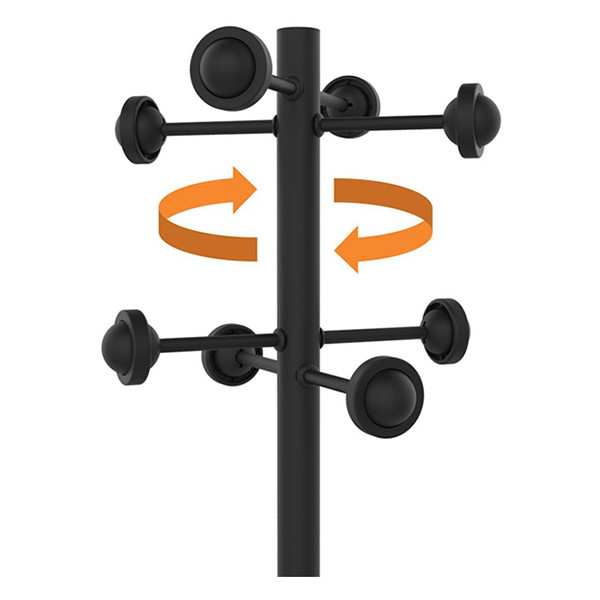 Unilux Accueil porte-manteau (8 crochets) - noir 237800 - 3