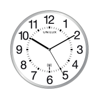 Unilux horloge murale radiocommandée en plastique avec cadran blanc (Ø 30 cm) - noir 237812